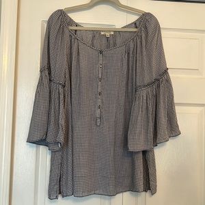 Max Studio Plaid Print Blouse